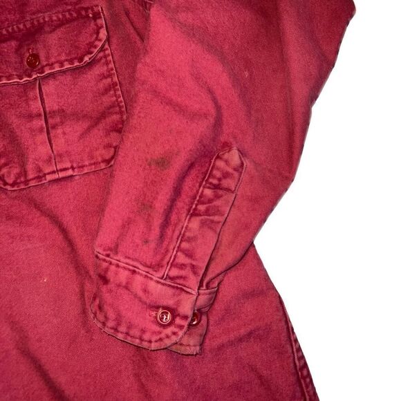 Cabela's Shirt Men's XL Casual Button Down Red Long Sleeve Shacket Heavy - Picture 5 of 9